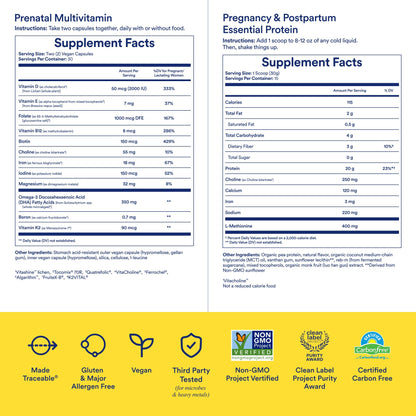 Ritual Prenatal Multivitamin and Protein Duo with Prenatal Vitamins and Organic Vanilla Protein Ritual