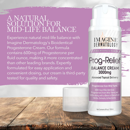 Imagine Dermatology Bio-Identical Progesterone Cream, 50% More - 3000mg, 150 Pump Doses Imagine Dermatology