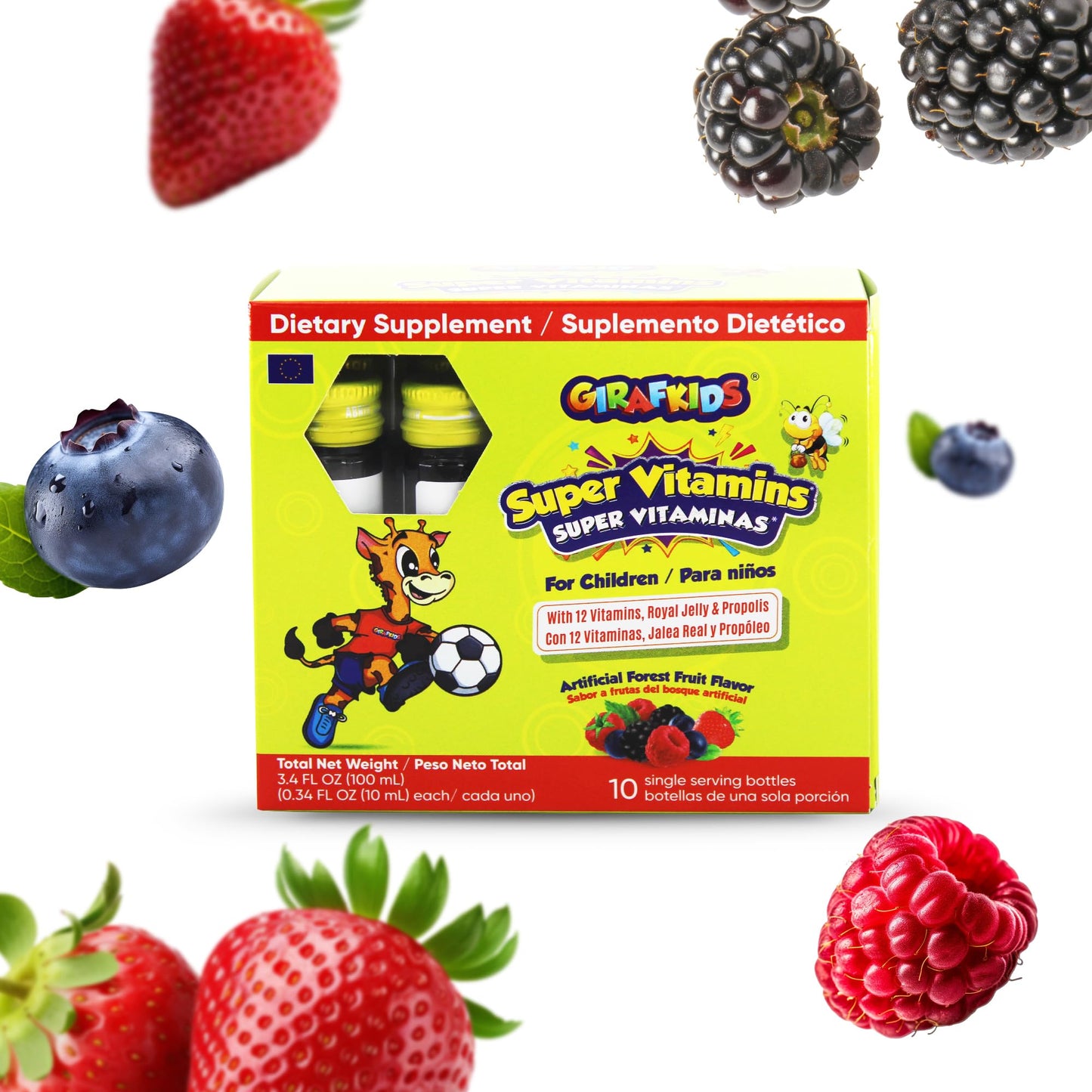 GirafKids Multivitamin Syrup + Super Vitamins Liquid Bundle for Kids Ages 4+ | Omega-3, Beta Glucan, Royal Jelly & Propolis | PHARMADELBuy Supplements Australia