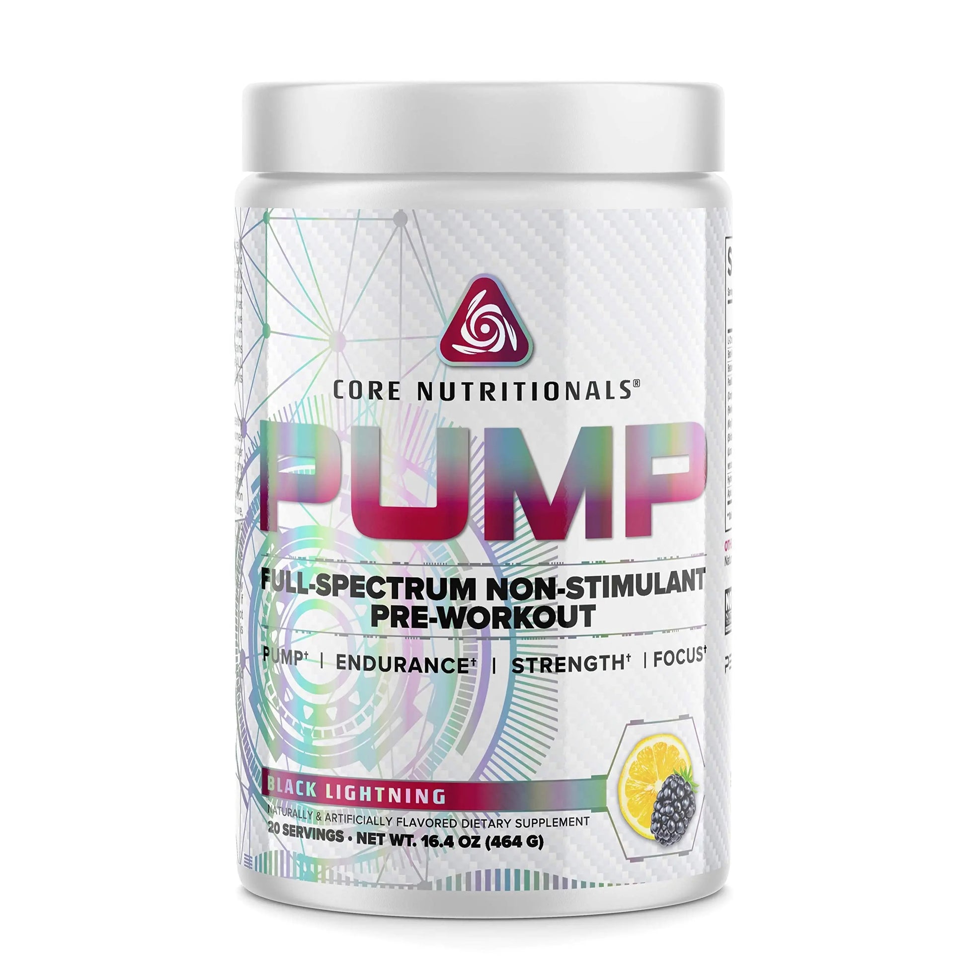 Core Nutritionals Pump Full-Spectrum Non-Stimulant Pre-Workout, with N03T Nitrate Core Nutritionals