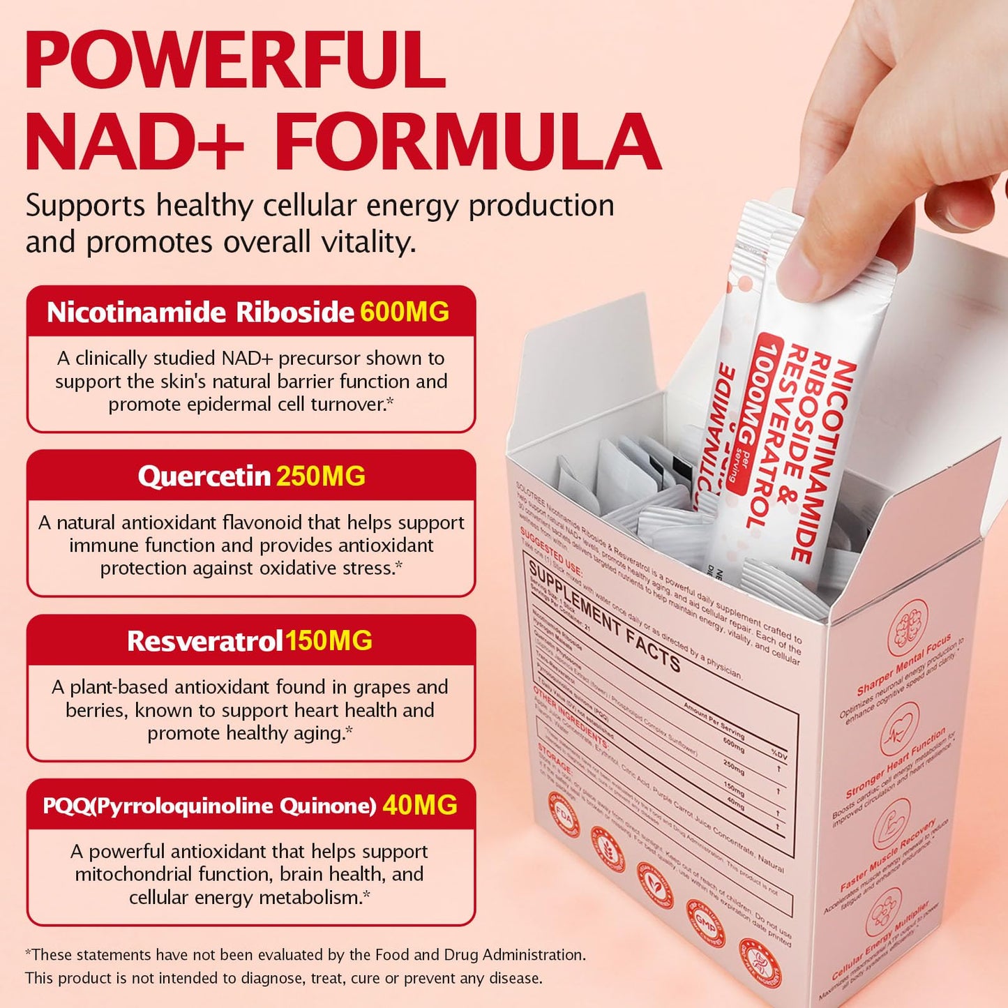 bnHUlMXw NAD Liquid Supplement,1000mg Premium Nicotinamide Riboside & Resveratrol,NAD+ Berry Flavor Drink Mix for Skin Aging Support,Boosts Cellular Energy – NAD Supplements for Men & Women,30 Packs bnHUlMXwBuy Supplements Australia