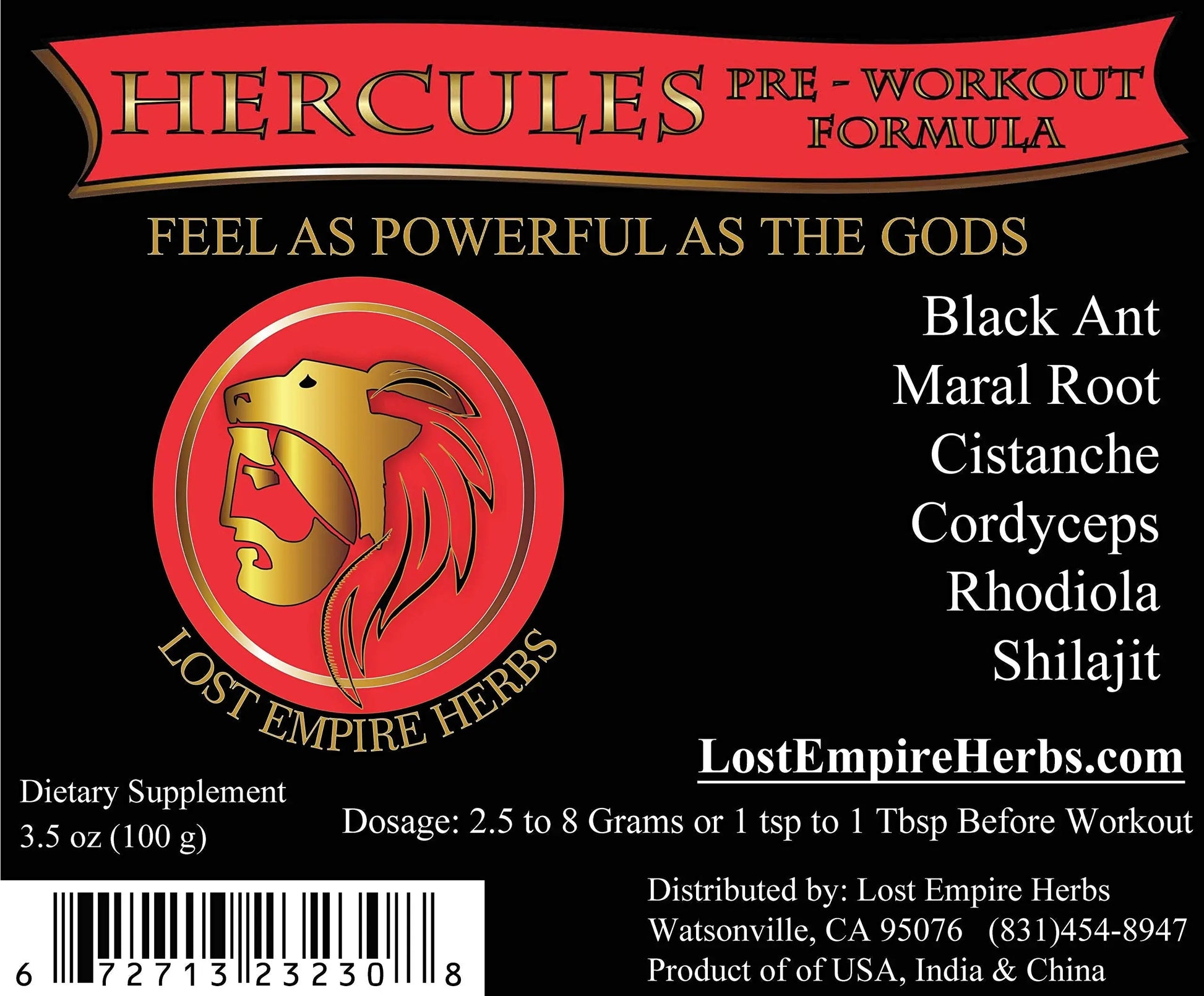 Lost Empire Herb's Pre Workout Herbal Supplement (Powder ~ 100g) || Premium Grade LOST EMPIRE HERBS UNLEASH THE POWER OF NATURE