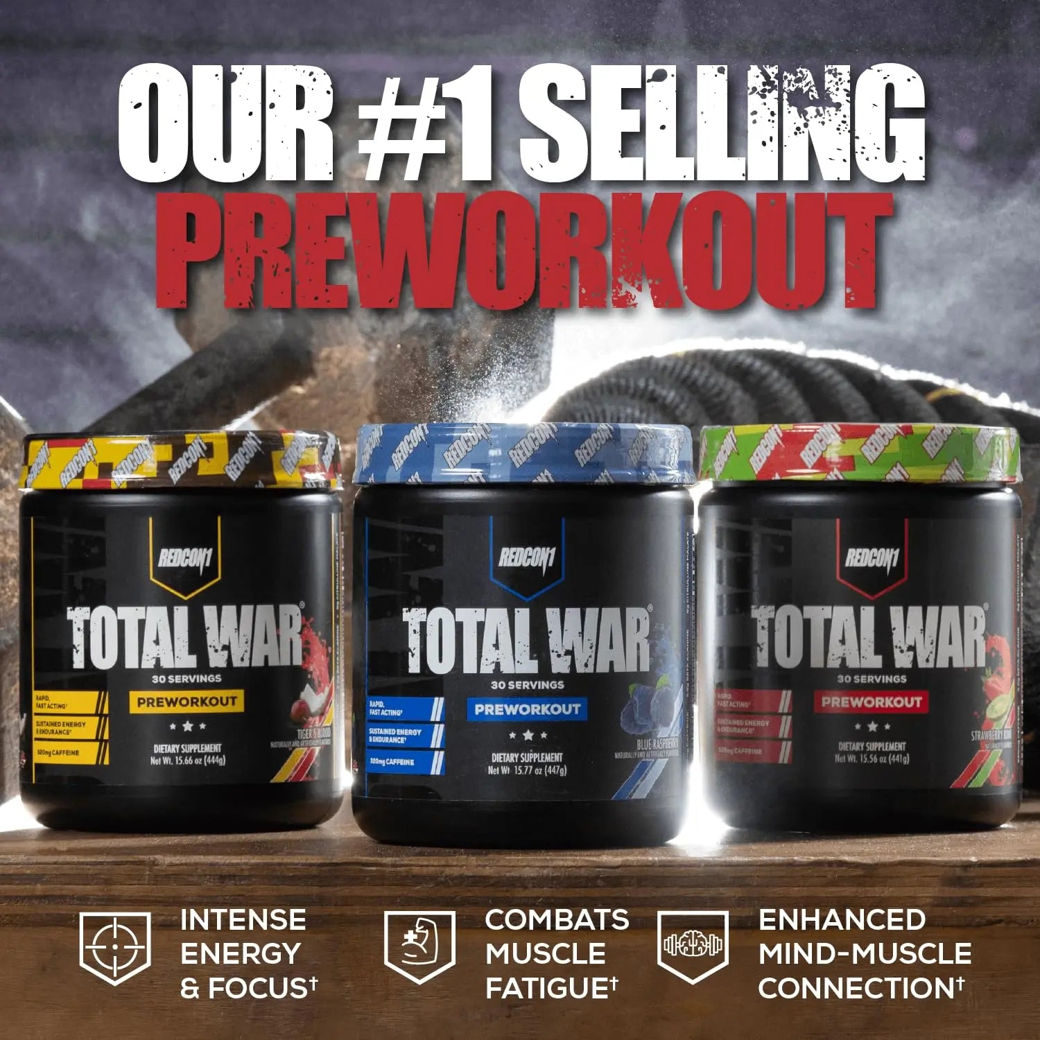 REDCON1 Total War Pre Workout Powder, Kiwi Lime - Beta Alanine + Citrulline Malate Keto REDCON1