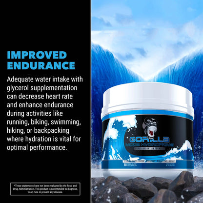 Gorilla Mind Hydroprime Glycerol Pre-Workout - Hydrating Pre-Workout Formula for Intense Gorilla Mind
