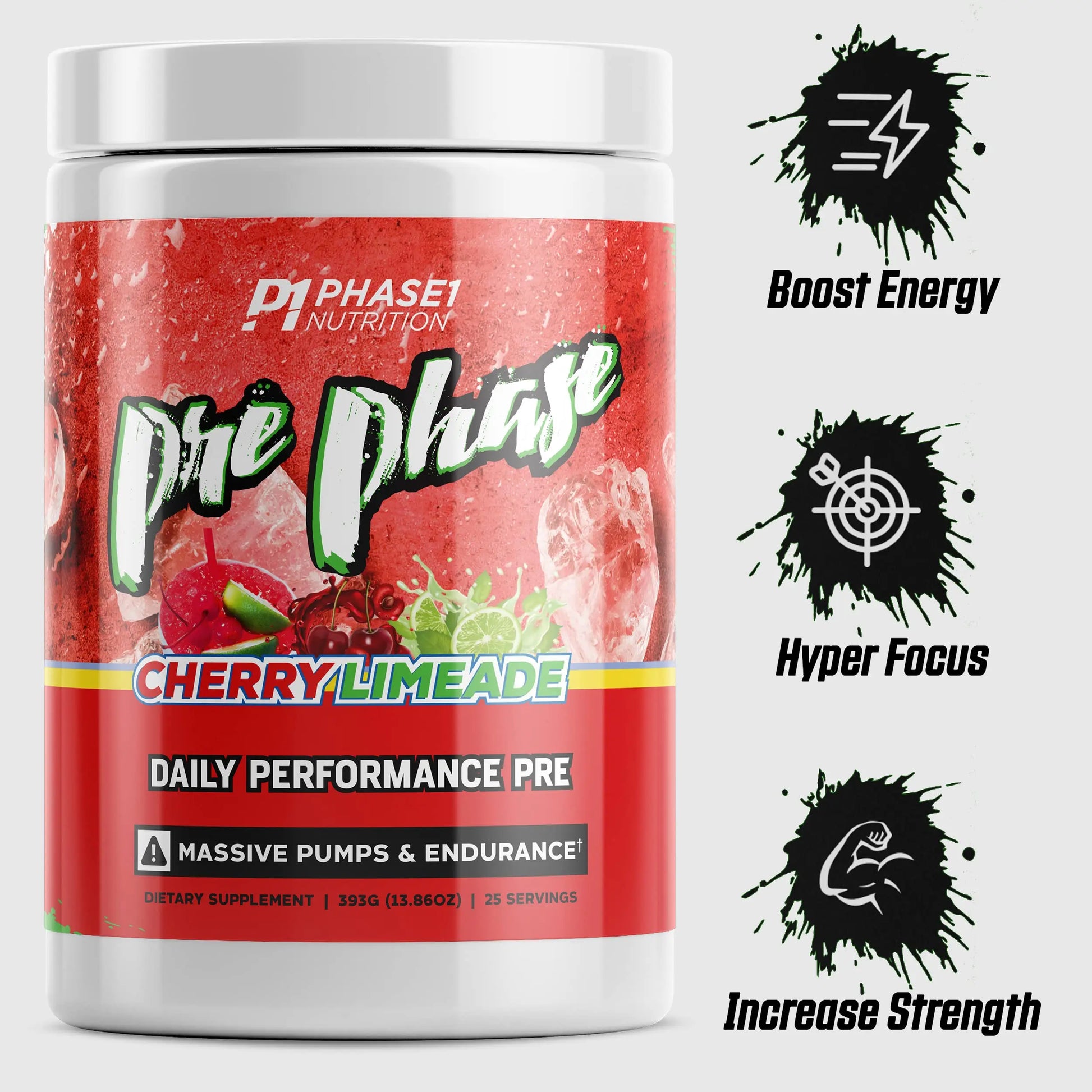Pre Phase Daily Driver Preworkout - Phase 1 Nutrition (Cherry Limeade, 25 Servings) Phase One Nutrition