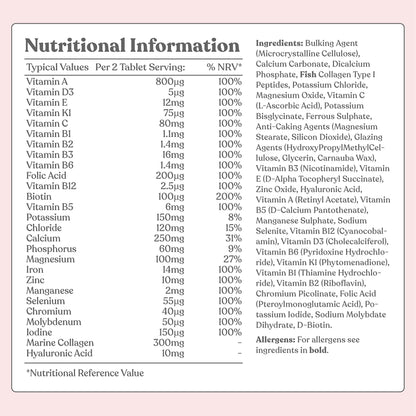 Women's Multivitamins and Minerals with Collagen & Hyaluronic Acid - 27 Essential Free Soul