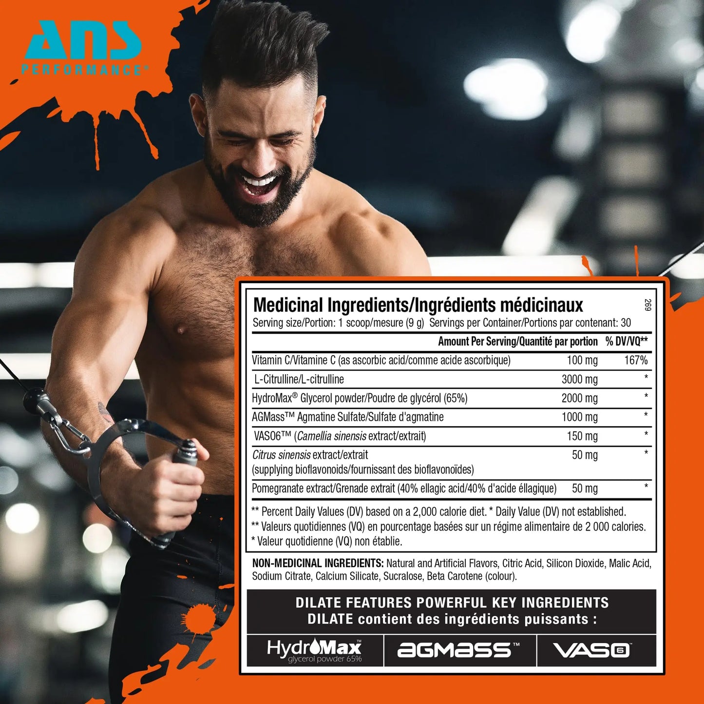 ANS Performance Dilate Pump PreWorkout Powder - Dietary Supplement - Maximizes ANS Performance
