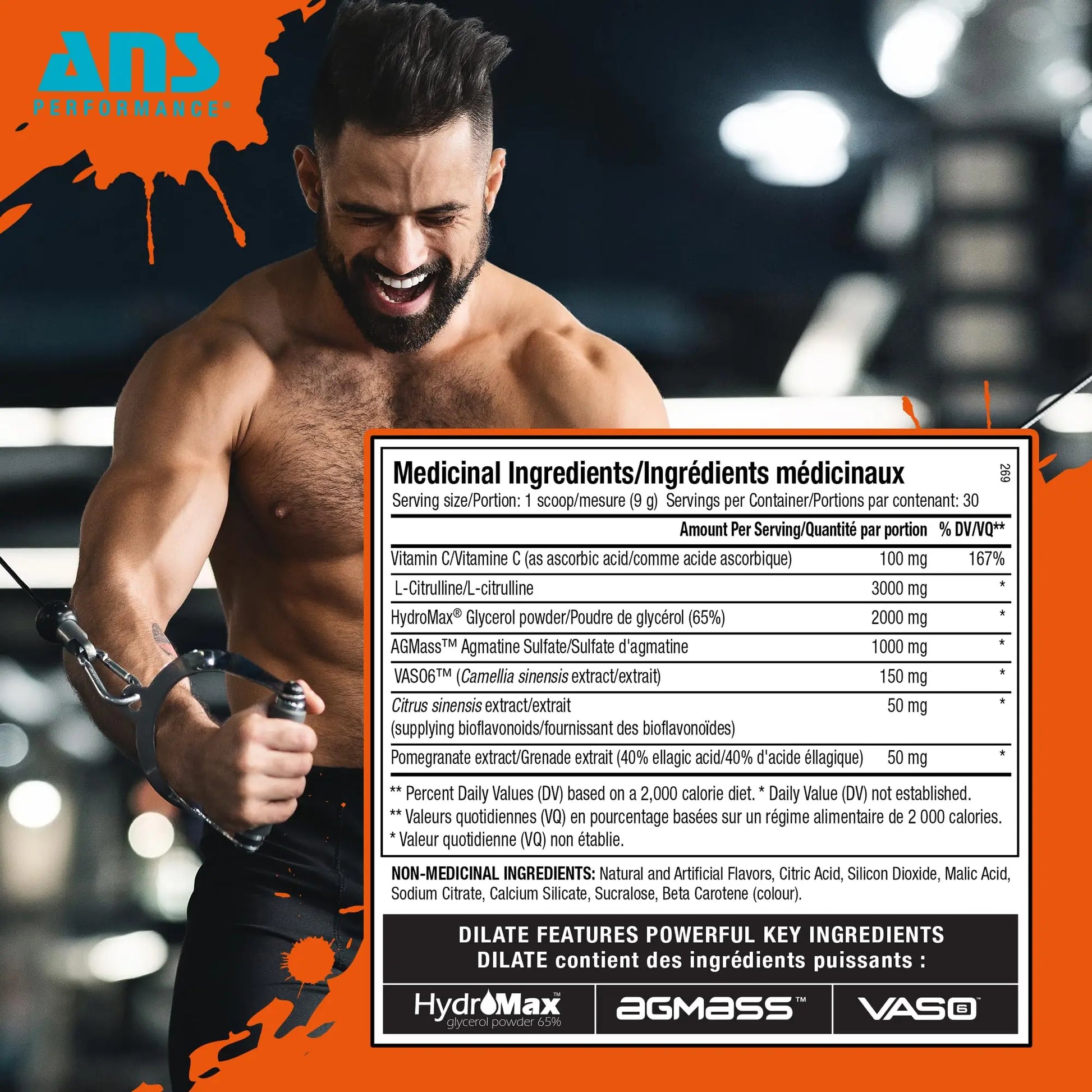 ANS Performance Dilate Pump PreWorkout Powder - Dietary Supplement - Maximizes ANS Performance
