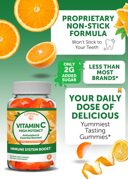 Prenatal Vitamins and Vitamin C Gummies Bundle - with Iron and Folic Acid, Chewable Multivitamin Lunakai