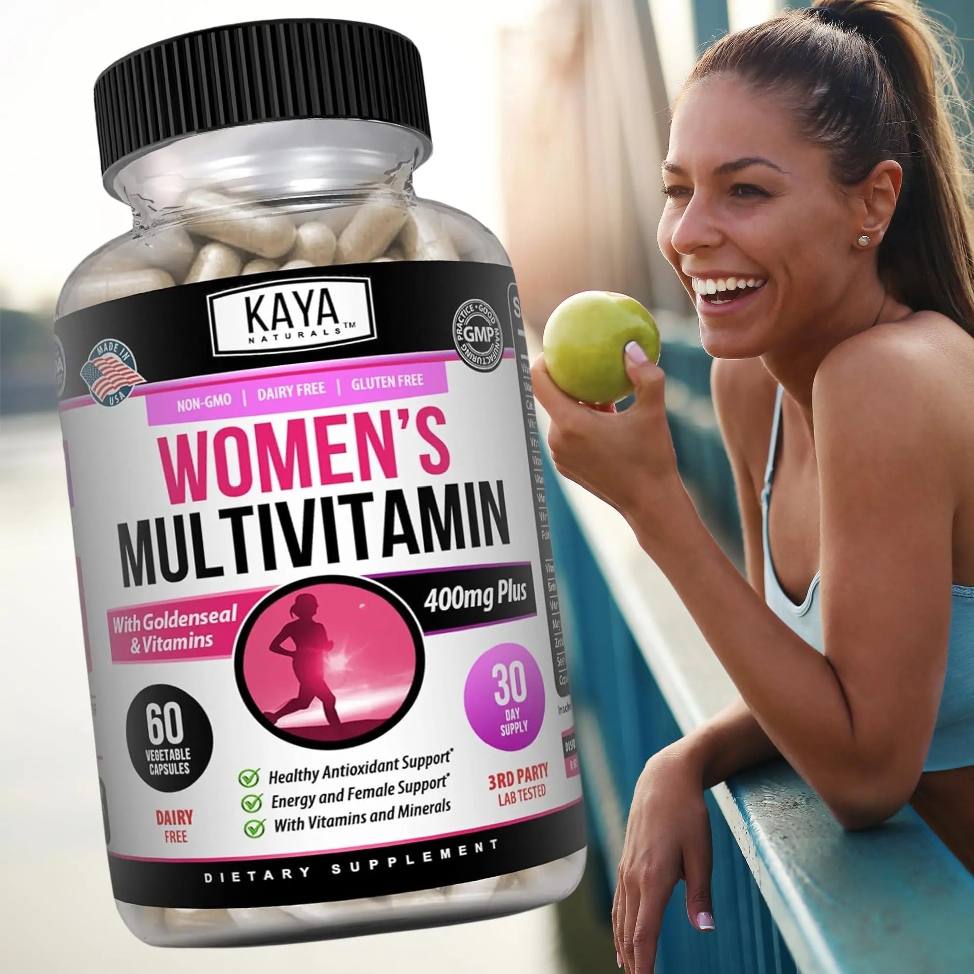 Kaya Naturals Women's Multivitamin, Overall Healthy Antioxidant, and Immune Support, Vitamins A, D, C, E, Biotin Kaya Naturals