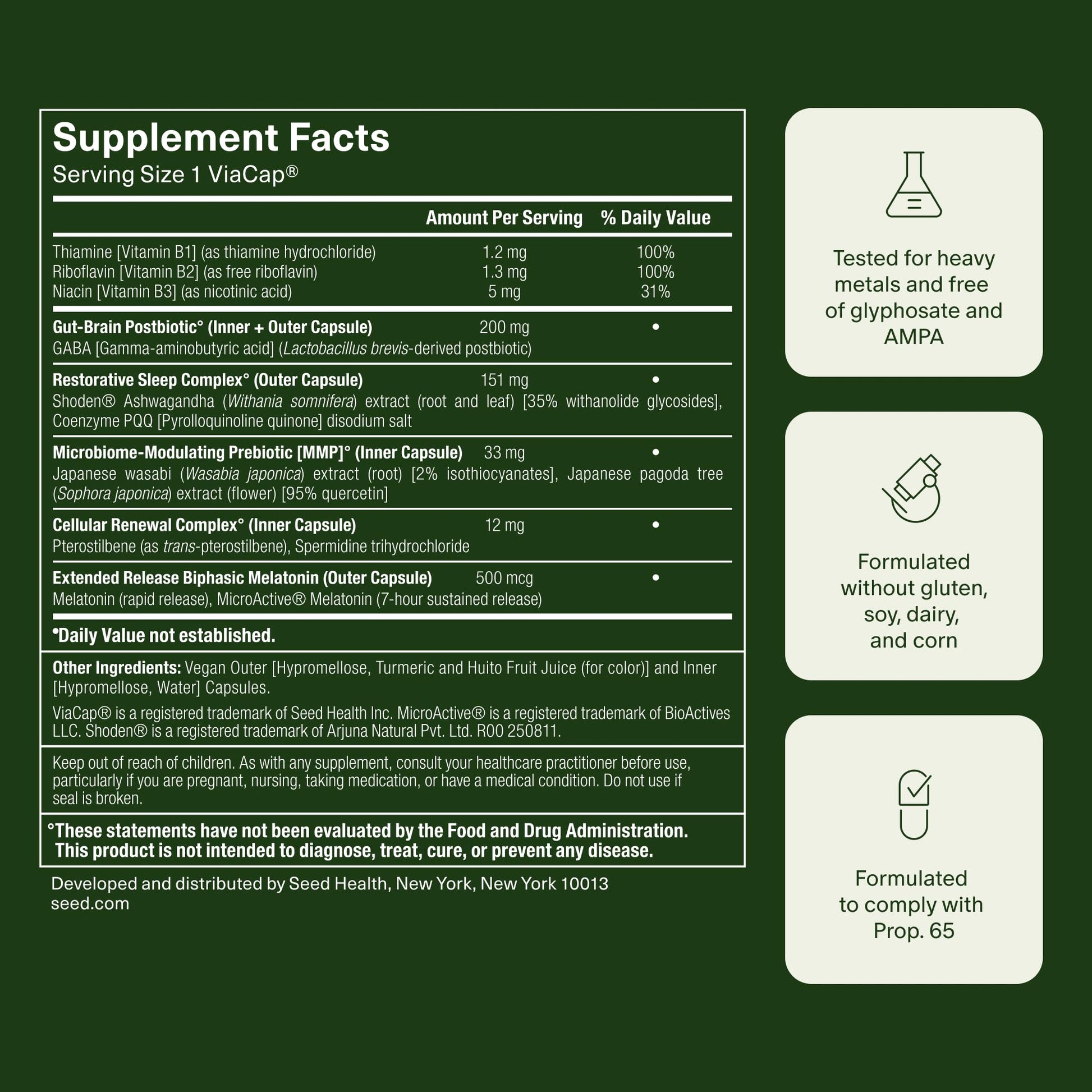 Seed PM-02 Sleep + Restore - Sleep Aid for Women & Men - Non-Habit Forming Bioidentical Melatonin & Ashwagandha - Vegan & Shelf-Stable - 30 Capsules (30-Day Supply) Visit the Seed StoreBuy Supplements Australia