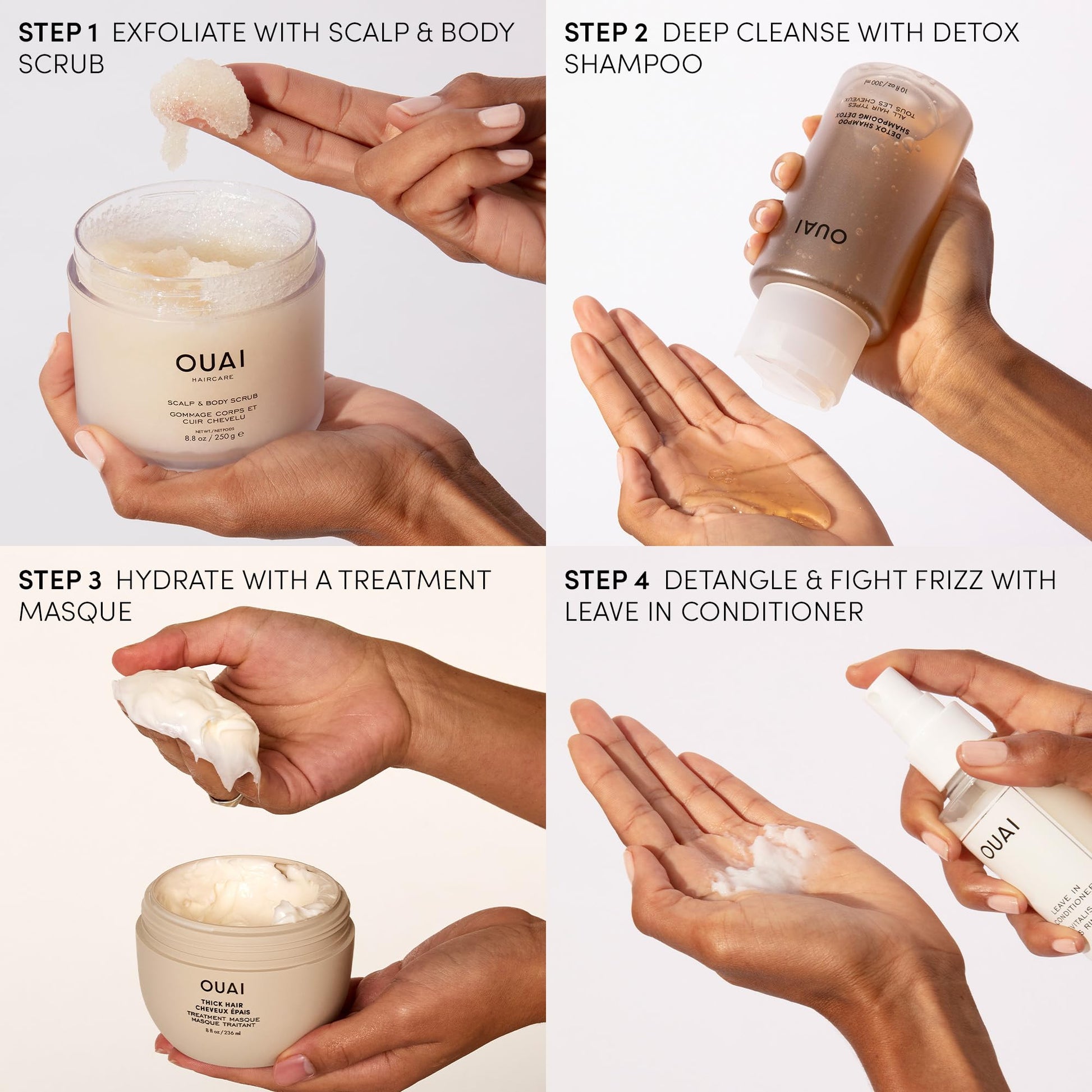 OUAI Detox Shampoo - Clarifying Shampoo for Build Up, Dirt, Oil, Product and Hard Water - Apple Cider Vinegar & Keratin for Clean, Refreshed Hair - Sulfate-Free Hair Care (10 oz) OUAIBuy Supplements Australia