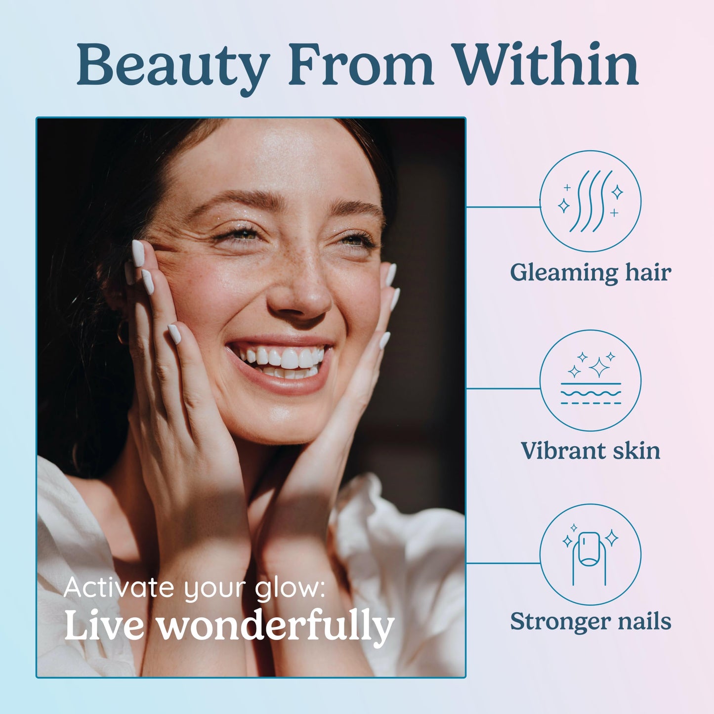 WONDERCOW Hair Skin and Nails Vitamins w/Bovine Colostrum, Collagen, Hyaluronic Acid, Biotin, Zinc, & Lactoferrin┃Supports Faster Hair Growth, Stronger Nails and Glowing Skin (30 Servings, Capsule) WONDERCOW buy supplements Au