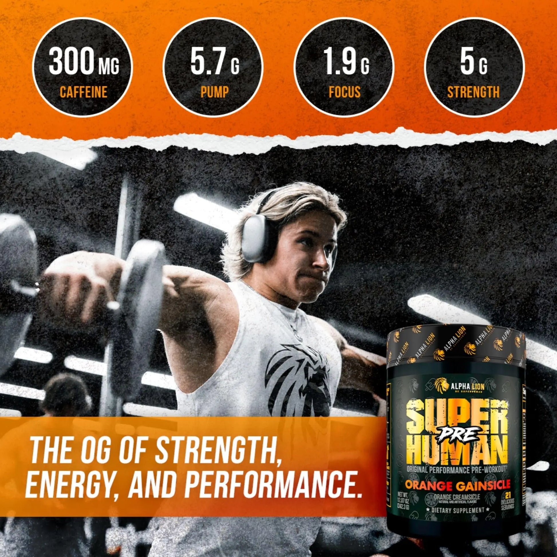 ALPHA LION Superhuman Pre Workout Powder & Post Workout Recovery Bundle, Sustained ALPHA LION