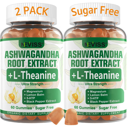 NEVISS Ashwagandha Gummies 2000mg, Feel Refreshed, Plus Proprietary Blend with L-Theanine, 5-HTP, Lemon Balm, Magnesium for Calm, Zzzs & Relaxation Support, 120 Count NEVISSBuy Supplements Australia