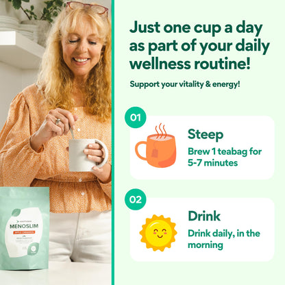 VoomVaya MenoSlim Tea – Menopause & Perimenopause Supplement for Women – Supports Healthy Metabolism & Overall Wellness – Acai Berry Flavor – 30 Tea Bags VoomVayaBuy Supplements Australia