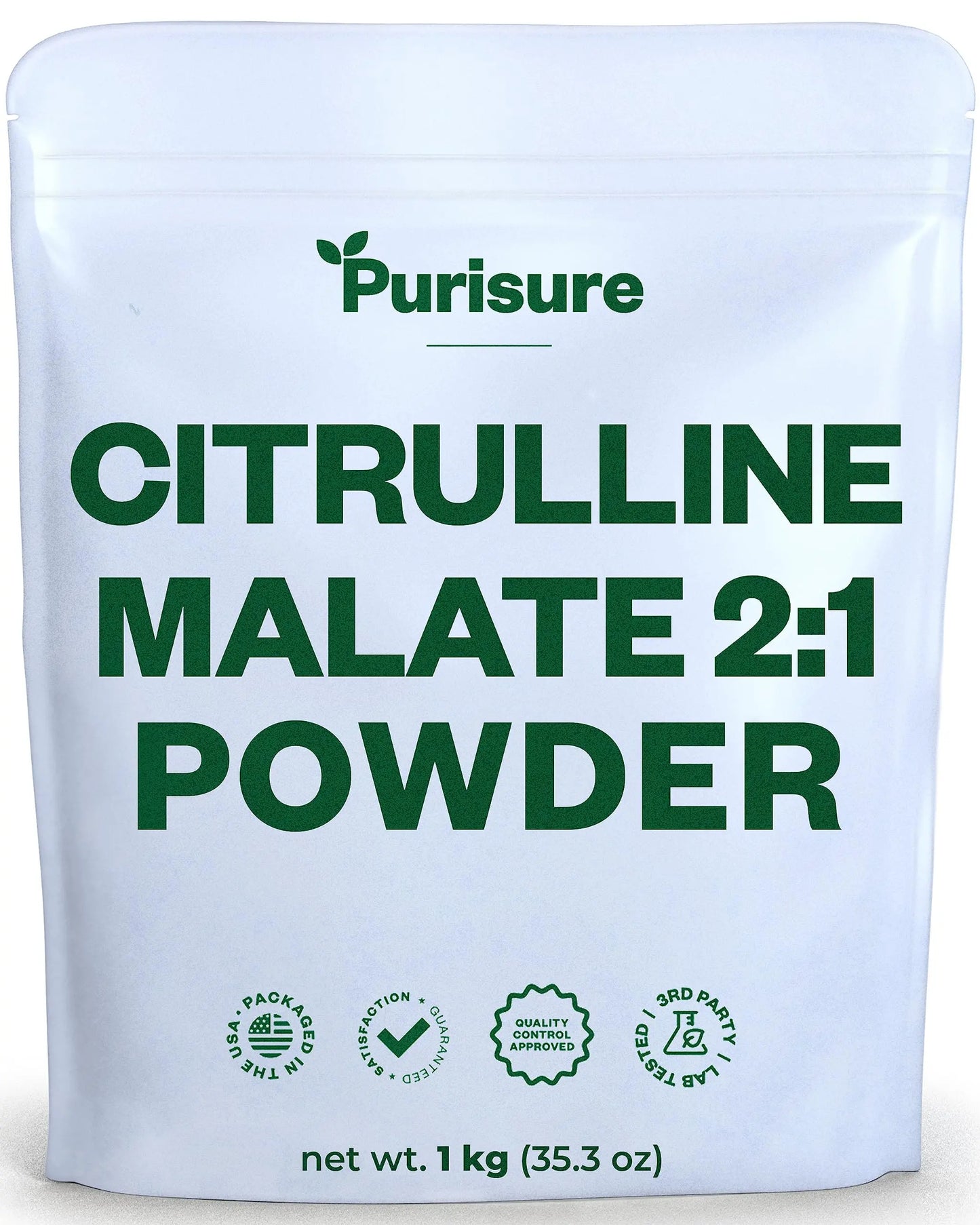 Purisure Citrulline Malate 2:1 Powder, 1 kg, Citrulline Supplement and Citrulline Nitrate Purisure