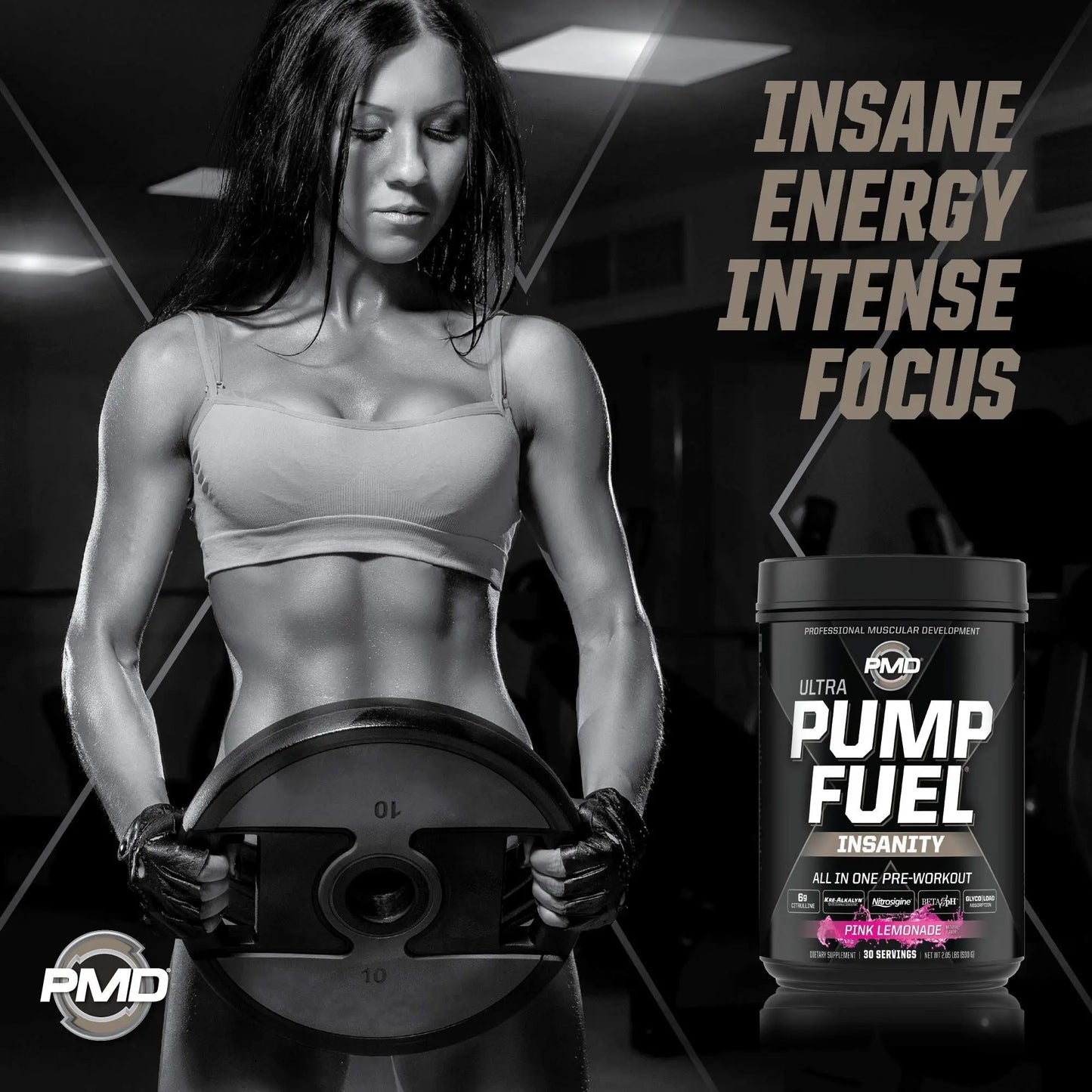 PMD Sports Ultra Pump Fuel Insanity - Pre Workout – Pink Lemonade (30 Servings) Sports PMD