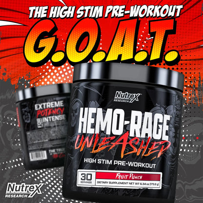 Nutrex Research Hemo-Rage Extreme High Stim Pre Workout Powder | Insane Lasting Energy Nutrex Research
