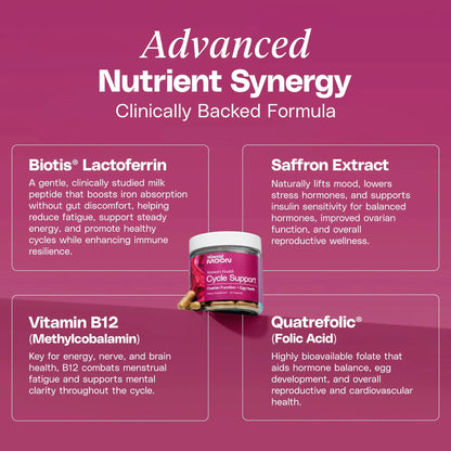 Mineral Moon Hormonal Support Bundle - Menstrual Supplement + Cycle Support - Aid Ovulation, Hormonal Balance & PMS Support - Reduce Period Cramps & Fatigue - Antioxidant Ovarian Support Vitamins Mineral Moon buy supplements Au