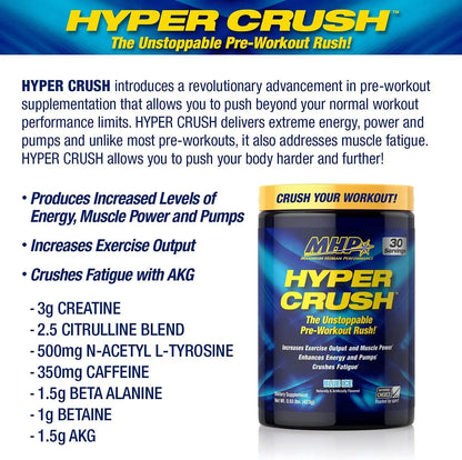 Maximum Human Performance MHP HYPER CRUSH Pre Workout energy drink creatine Maximum Human Performance