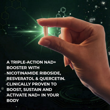 VivaThrive Advanced NAD+ Complex - NMNH Supplement Alternative - 50 Day Supply - Triple Action NAD+ Supplement - Nicotinamide Riboside - Resveratrol - Quercetin - Third-Party Tested - Made in USA VivaThriveBuy Supplements Australia