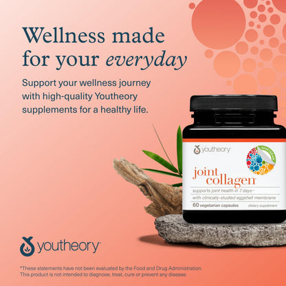Youtheory Joint Collagen - Vegetarian Collagen Supplement with NEM Eggshell Membrane & Boswellia Extract - Dairy, Soy & Gluten Free - 60 Vegetarian Capsules YoutheoryBuy Supplements Australia
