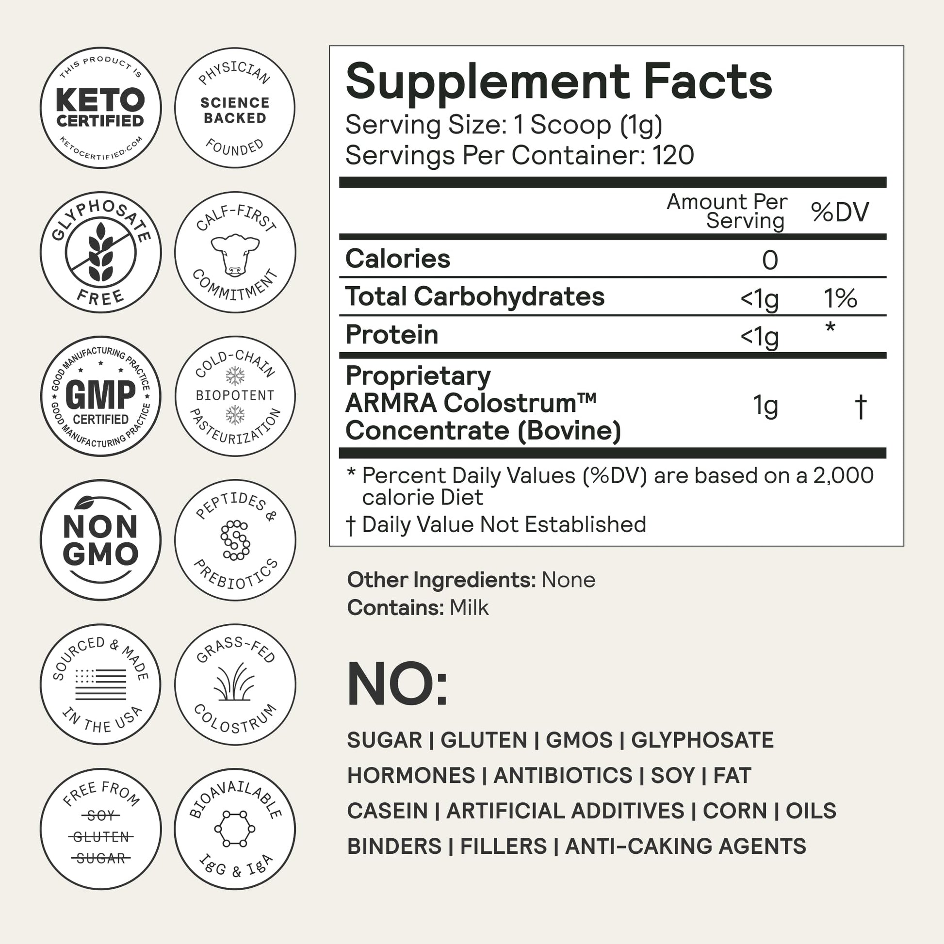 ARMRA Colostrum™ Premium Powder, Grass Fed, Gut Health Bloating Immunity Skin & Hair, Contains 400+ Bioactive Nutrients, Keto, Gluten & Fat Free (Blood Orange, Unflavored Bundle | 180 Servings) ARMRABuy Supplements Australia