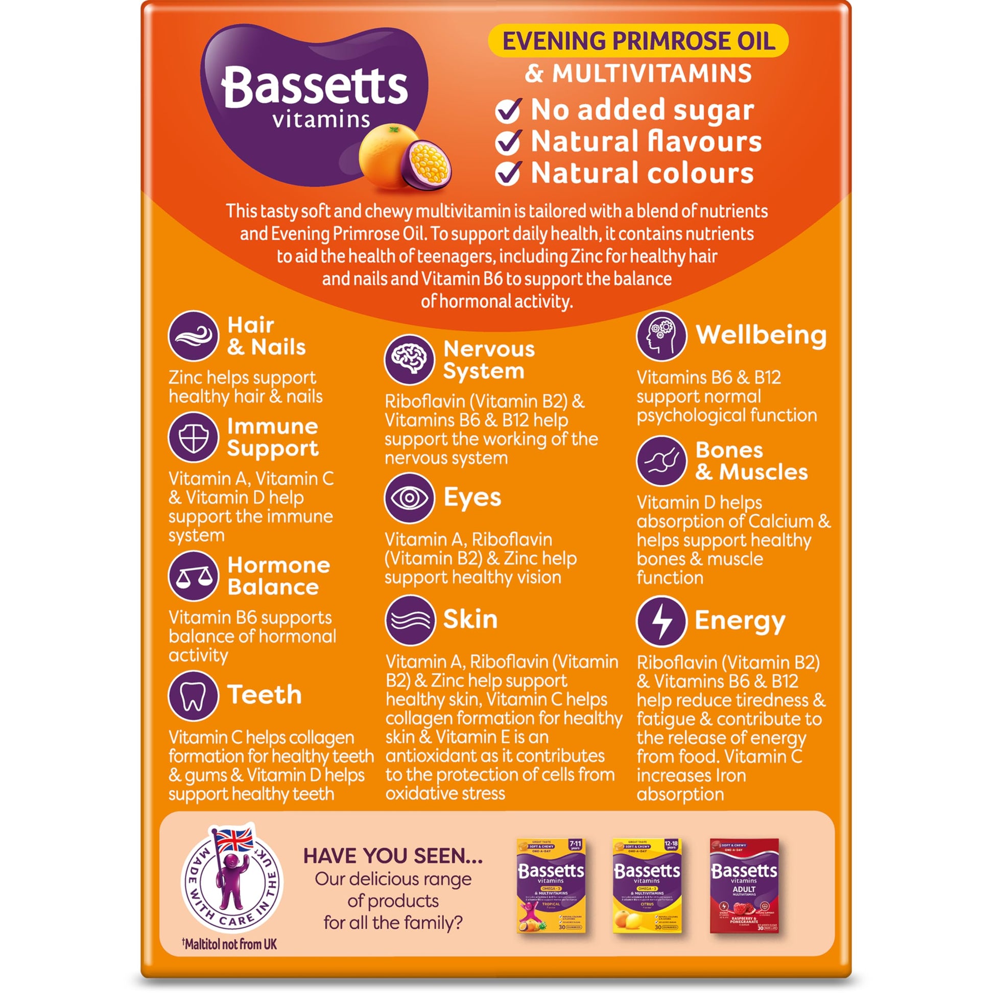 Bassetts Vitamins 12-18 EPO Orange & Passion Fruit 30's, 94.2 g, Orange and passionfruit Bassetts VitaminsBuy Supplements Australia