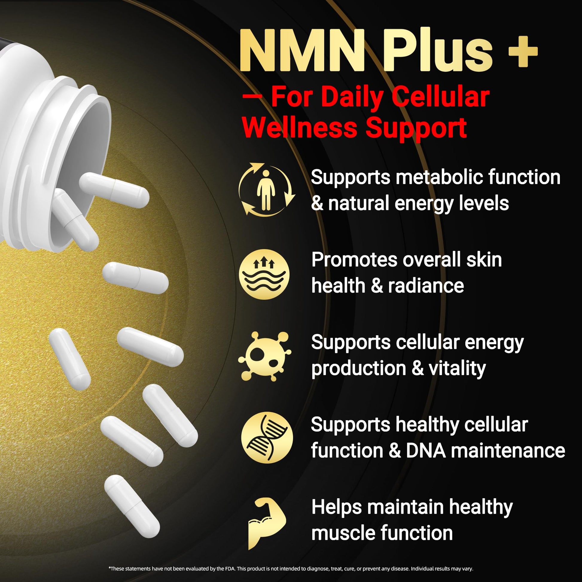 I LOVE HEALTH NMN Complex Plus+ for Women & Men with NAC, Alpha Lipoic Acid, CoQ10 & Resveratrol – 5-in-1 Cellular Energy & Healthy Aging Support – 60 Capsules, Non-GMO, Made in USA I LOVE HEALTHBuy Supplements Australia