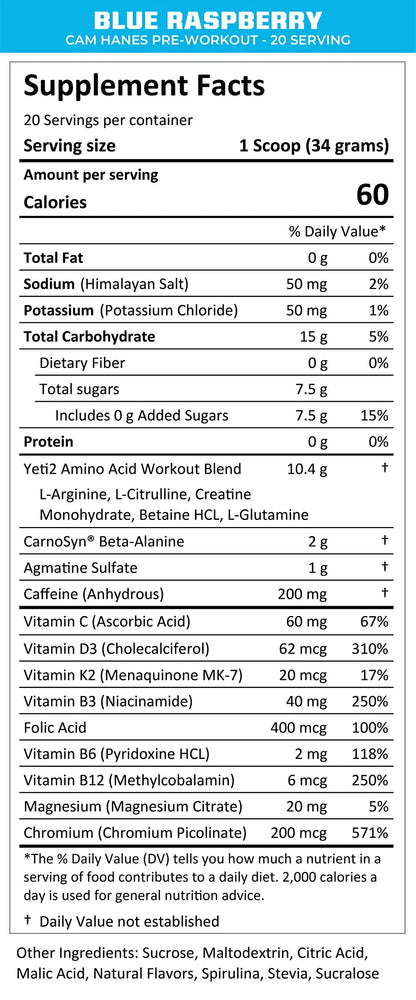 MTN OPS Pre-Workout Powder Energy Drink Keep Hammering Series by Cameron Hanes MTN OPS