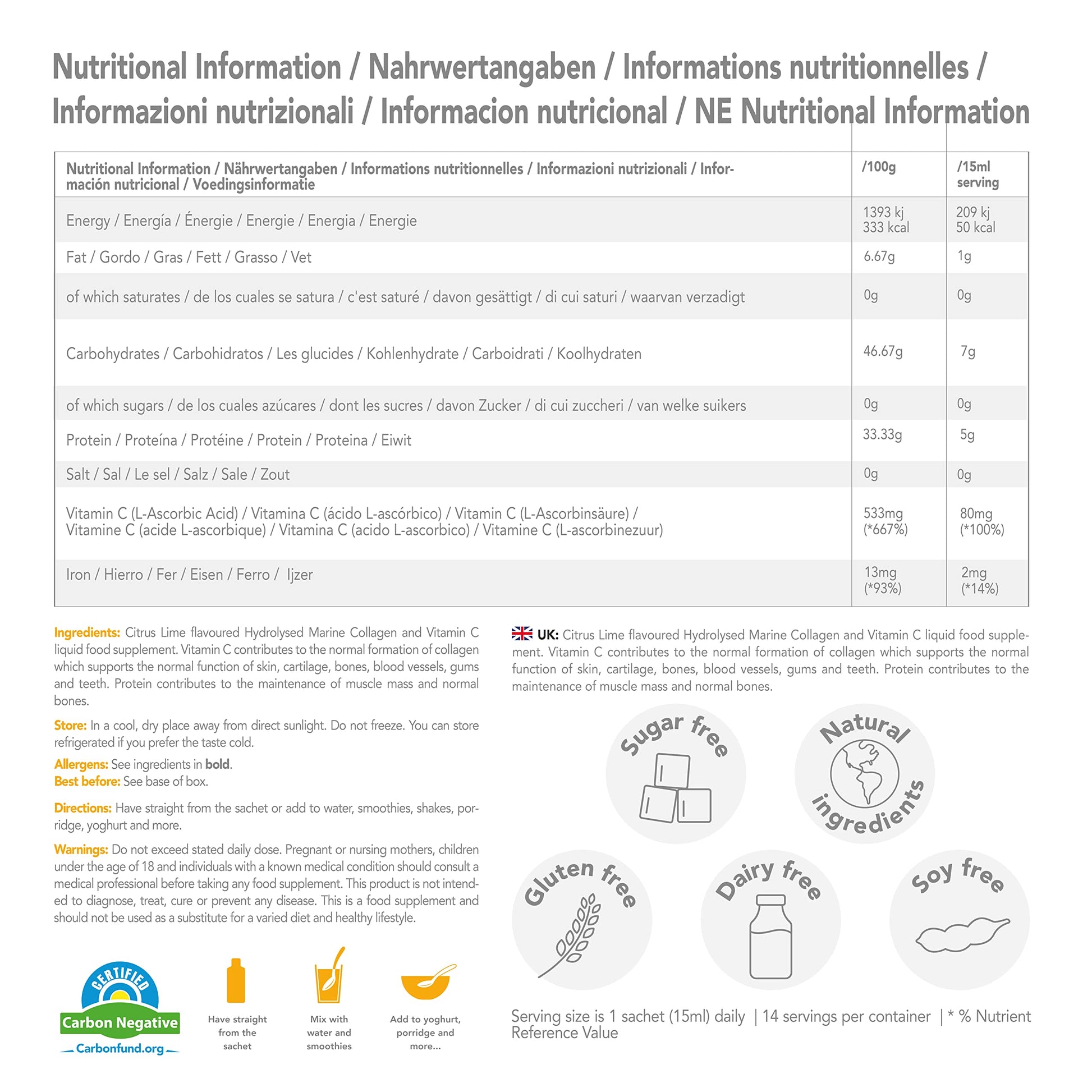 Zooki 5000mg Marine Collagen Liquid Sachets | Hydrolysed Marine Collagen Peptides yourzooki