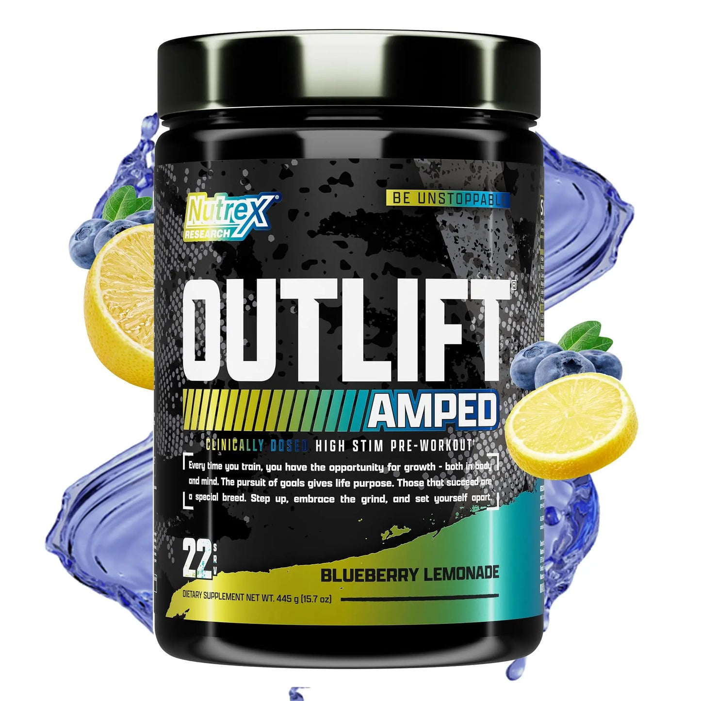 OUTLIFT Amped Max Dosed Pre Workout Powder, 6G Citrulline, 3.2G Beta Alanine Nutrex Research