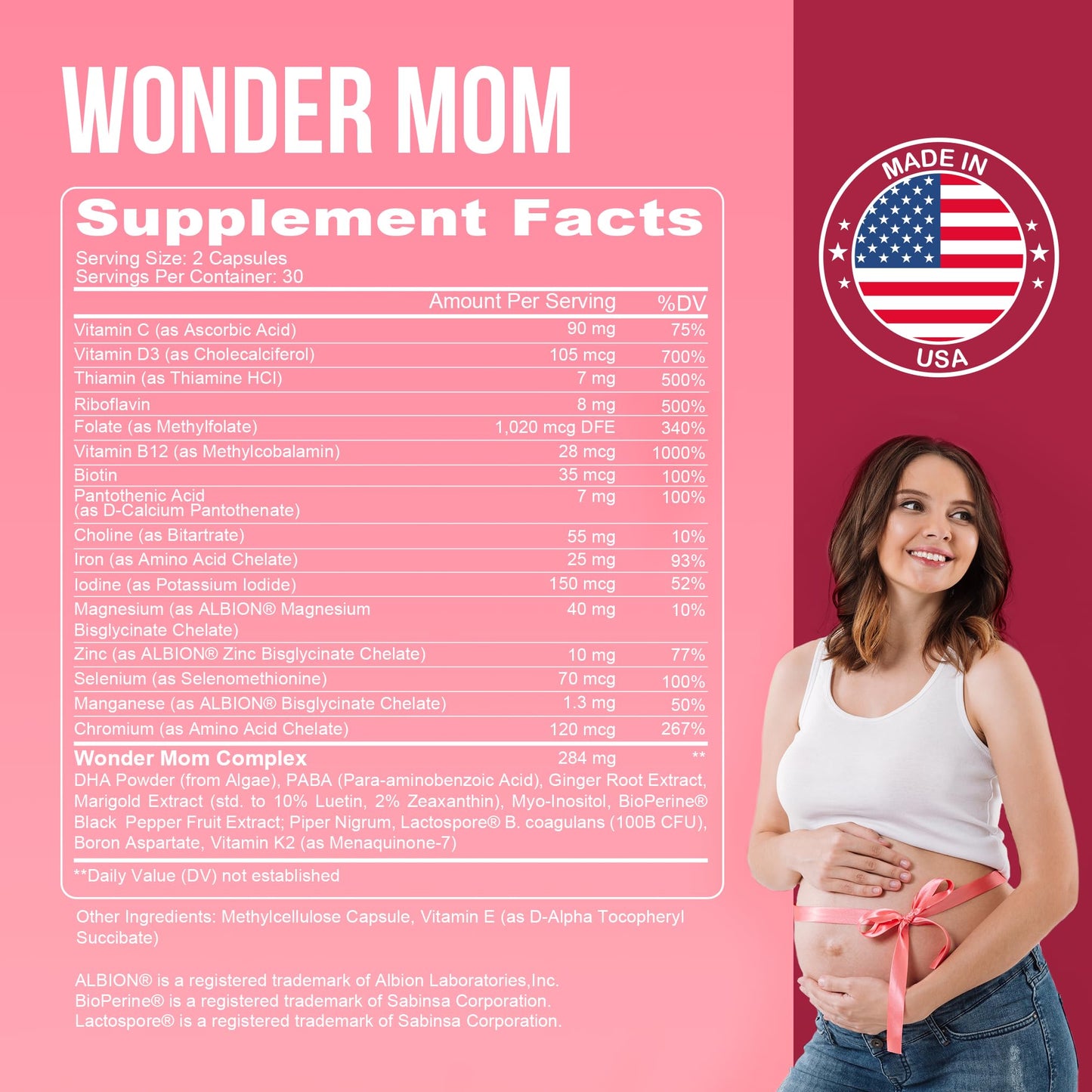 YOU'RE NATURAL Prenatal and Postnatal Vitamins for Women with Folate, DHA, Probiotics YOU'RE NATURAL