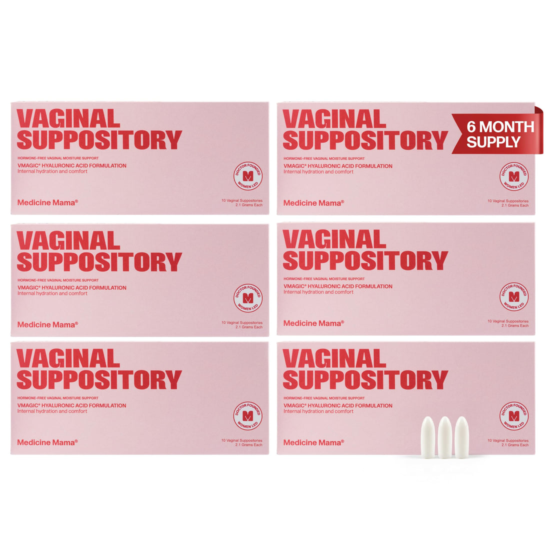 VMAGIC Vaginal Suppository by Medicine Mama – Feminine Moisturizer with Hyaluronic Acid to Help Provide Moisture – 6 Pack (10 Suppositories Each) Medicine Mama's ApothecaryBuy Supplements Australia