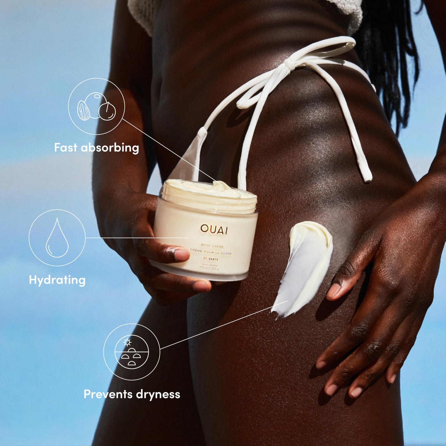 OUAI St. Barts Hair & Body Gift Set - Tropical-Scented Body Care for Women & Men - Includes Full Size Hydrating Body Cream & Deluxe Hair and Body Mist (2 Count) OUAIBuy Supplements Australia