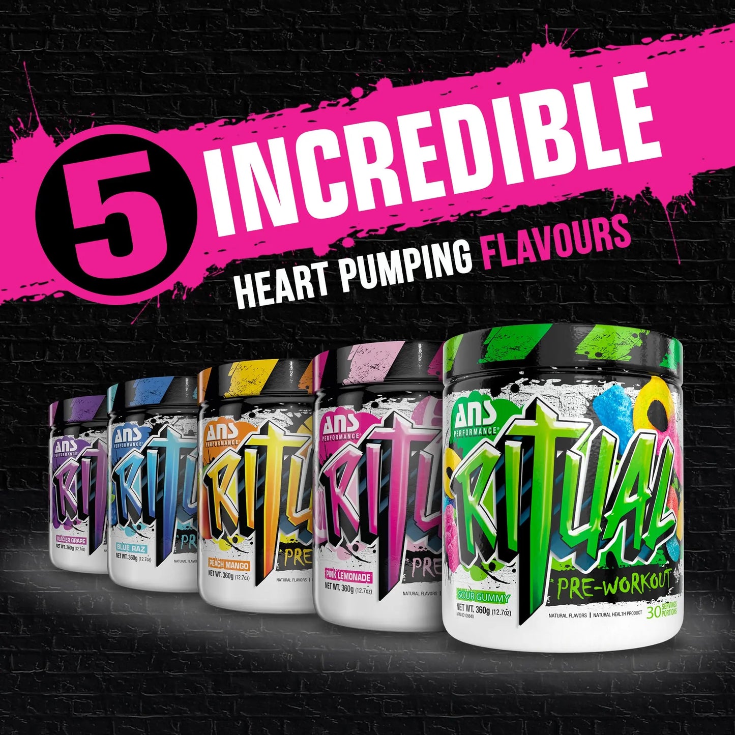 ANS Performance Ritual Pre Workout (30 Servings, 12.7 oz) - Complete Preworkout Formula ANS Performance