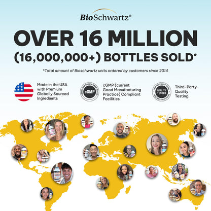BioSchwartz NMN Supplement - 500mg Nicotinamide Mononucleotide - 30 Servings, 60 Capsules - Made in The USA with Premium Globally Sourced Ingredients, Third-Party Tested, Gluten-Free NMN Supplement BioSchwartzBuy Supplements Australia