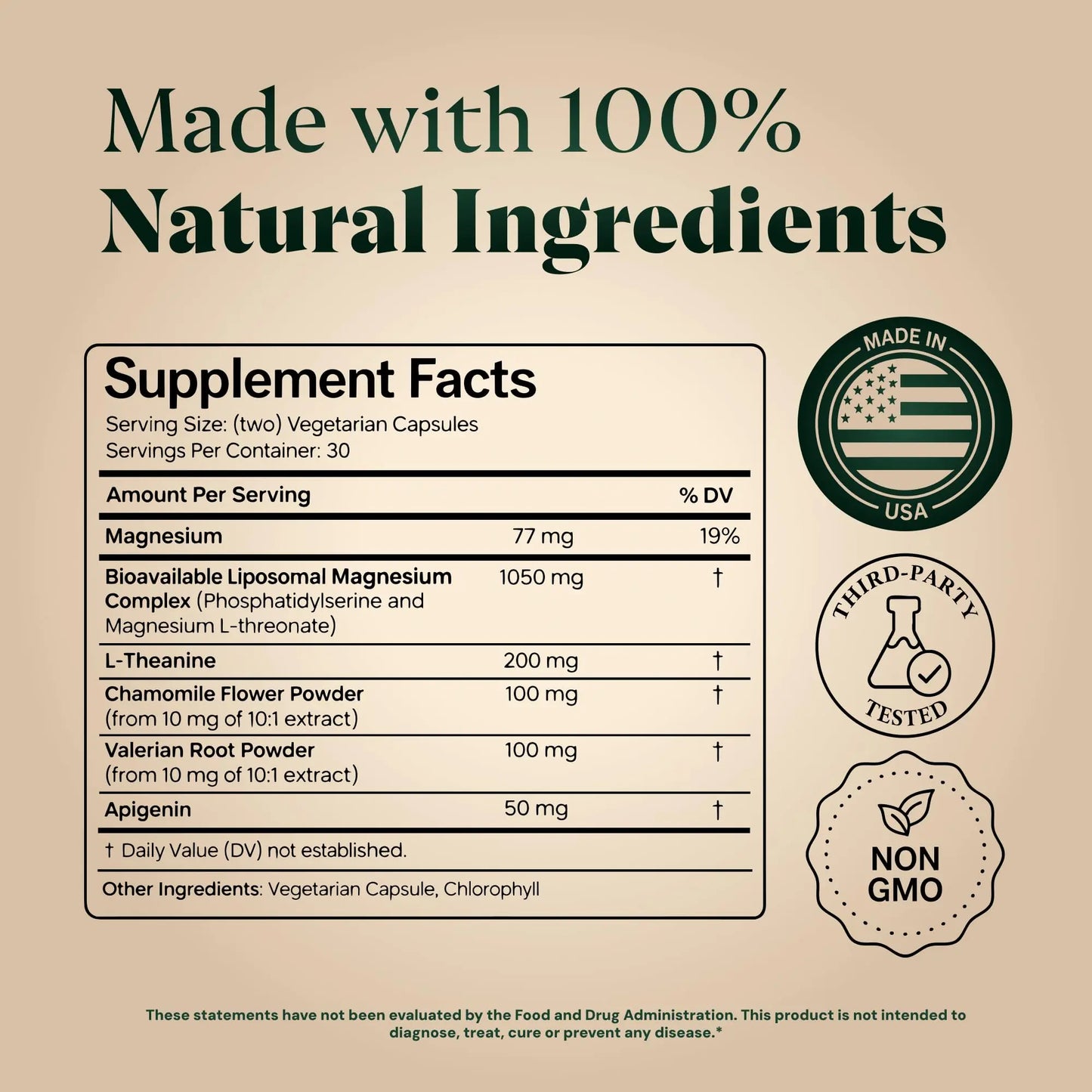 Magnesium L-Threonate with Apigenin, Valerian Root & L-Theanine – No Melatonin Restful Sleep & Brain Supplement – Clinically Studied 7-Ingredient Formula Plus+Ultra