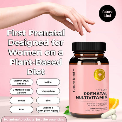 Future Kind Vegan Prenatal Vitamin - (60ct) Prenatal Vitamins with DHA & L-MethylFolate Future Kind
