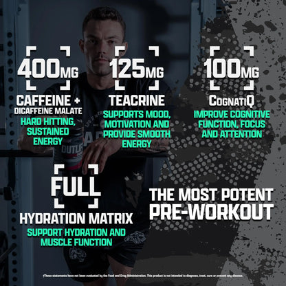 OUTLIFT Amped Max Dosed Pre Workout Powder, 6G Citrulline, 3.2G Beta Alanine Nutrex Research