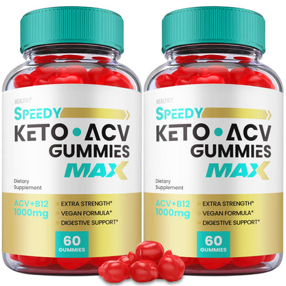 (2 Pack) Speedy Keto ACV Gummies Maximum Strength, Speedy Keto Plus ACV Gummies Healthly