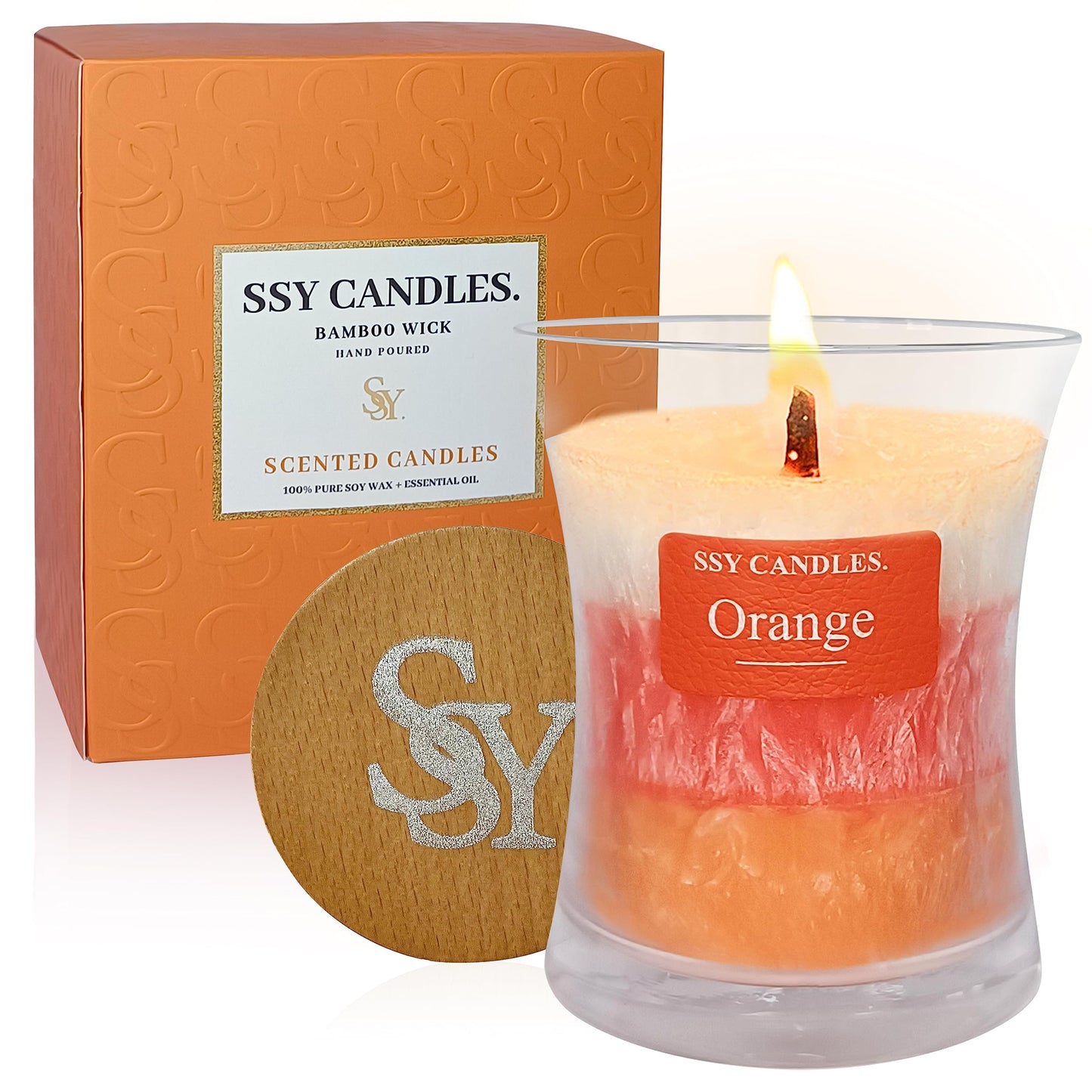 Citrus Jar Aromatherapy Candle Scented Candle Handmade Soy Candles Wood Candles Wick Fragrance