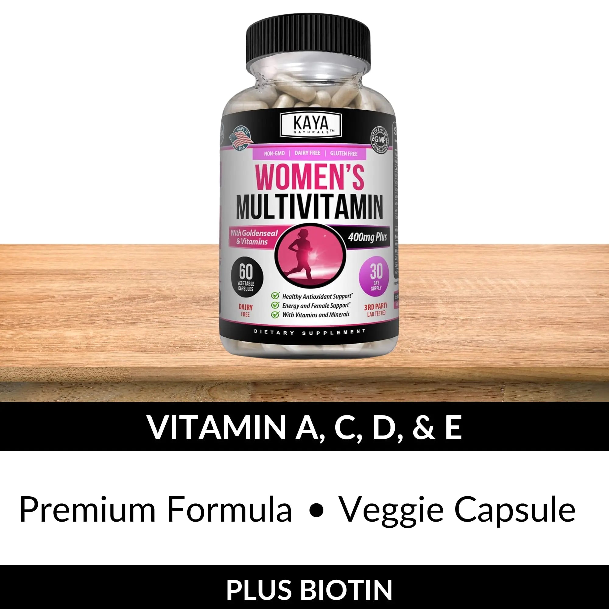 Kaya Naturals Women's Multivitamin, Overall Healthy Antioxidant, and Immune Support, Vitamins A, D, C, E, Biotin Kaya Naturals