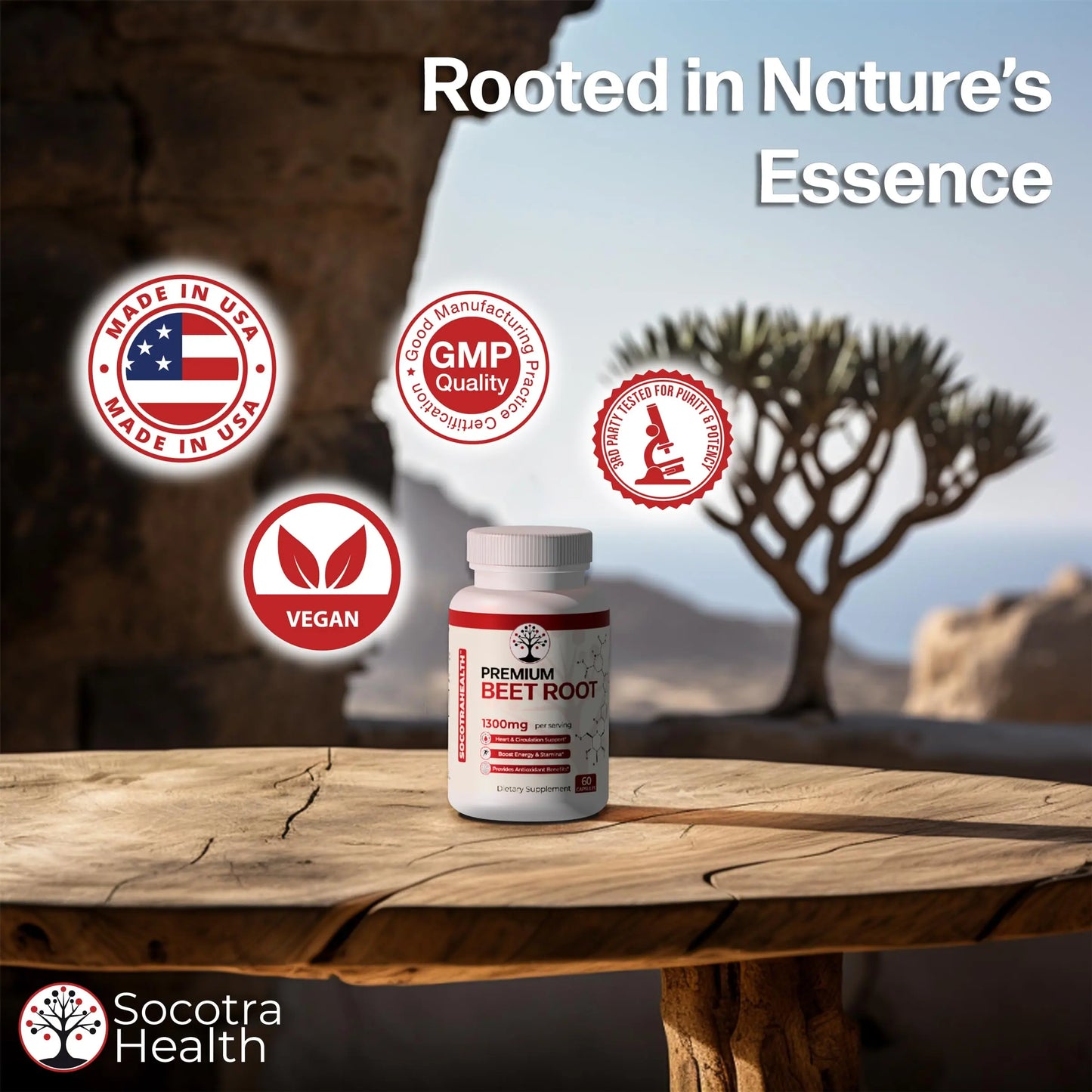 Socotra Health Beet Root Capsules - Made with Premium Organic Beetroot Powder Socotra Health