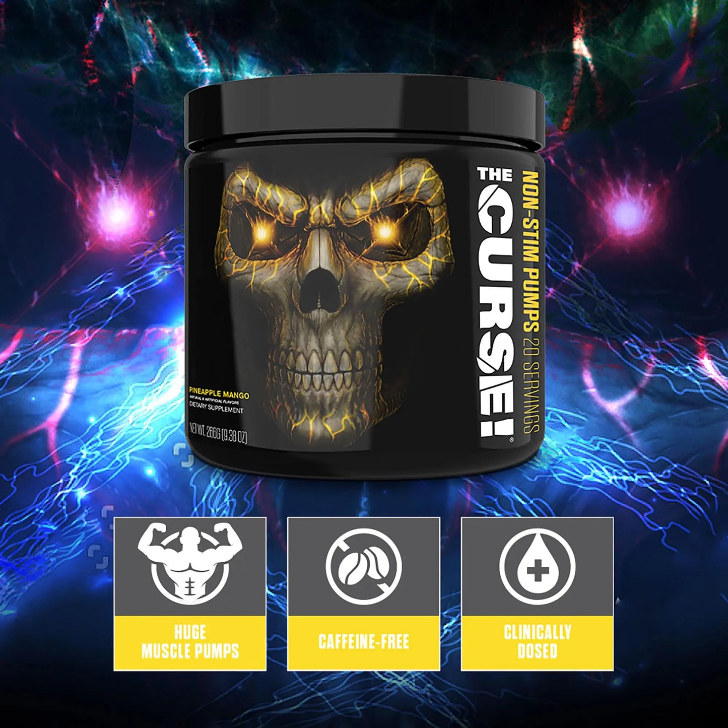 THE CURSE! JNX Sports Non-Stim Pumps Pre-Workout Supplement - Maximum Power THE CURSE!