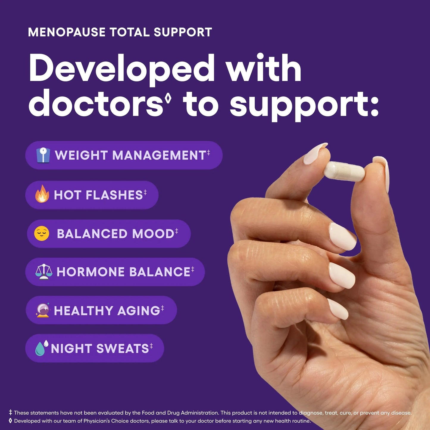 Physician's CHOICE Menopause Probiotic Supplement for Women - Supports Hormone Balance, Hot Flashes, Night Sweats, Weight Management, Bloating & Gut Health - with Black Cohosh, Resveratrol+ - 45ct Physician's CHOICE buy supplements Au