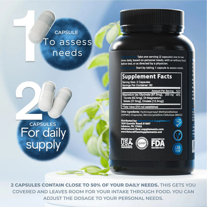 Natural Flow 4X Magnesium Supplement, Magnesium Glycinate, Taurate, Malate, Orotate Complex, Calm Sleep and Cramp Support Blend, No Mag Citrate or Oxide, 120 Capsules Natural Flow Supplements buy supplements Au