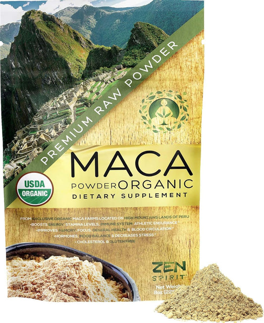Zen Spirit Maca Root Powder Organic - Peruvian Root Premium Grade Superfood (Raw) Zen Spirit